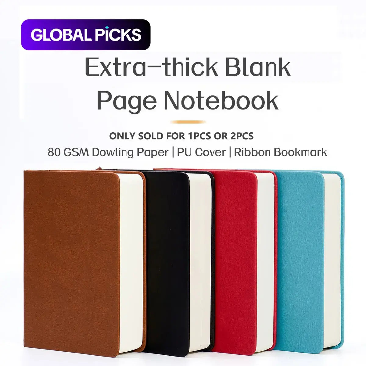 Extra-Thick Blank PU Leather Journal & Sketchbook