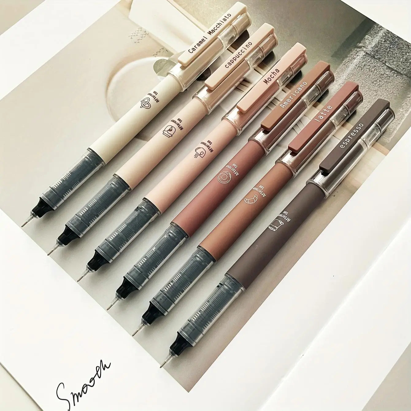 Coffee Series 6-Piece Fine Point Gel Pen Set