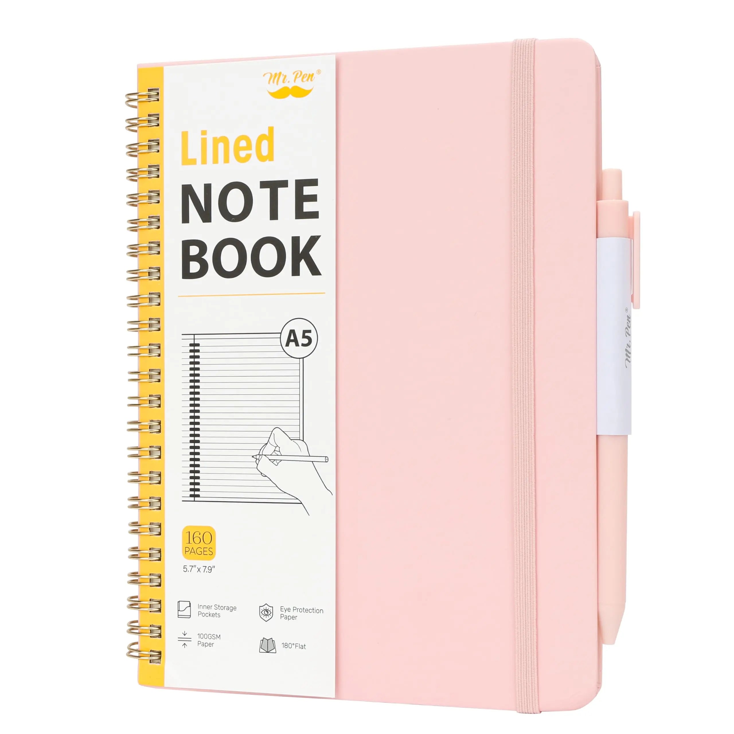 Mr. Pen Pastel Pink A5 Lined Journal & Matching Pen Set