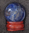 Natural Sodalite Crystal Sphere with Stand – Polished Blue Gemstone Ball for Intuition & Home Decor