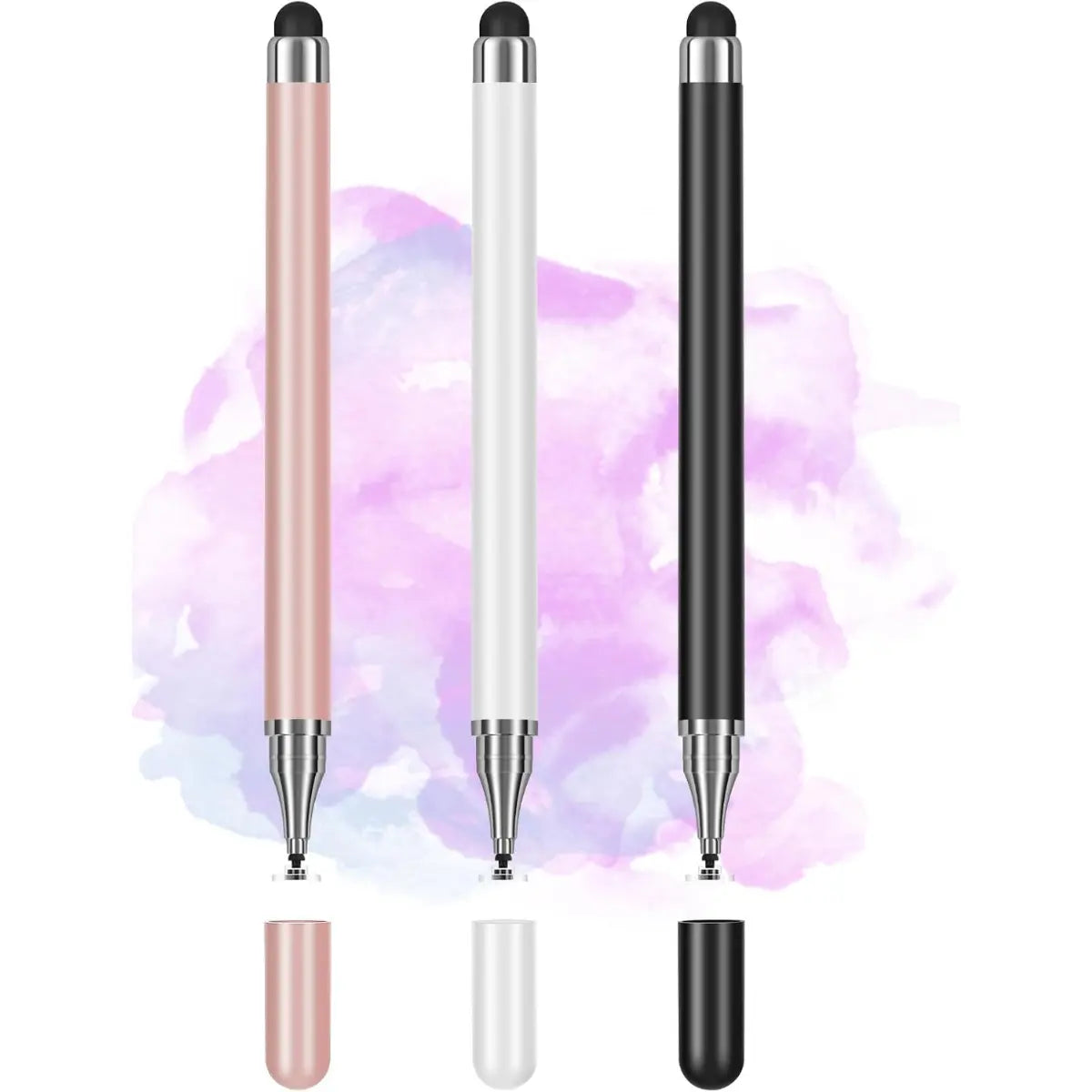 2-in-1 Precision Disc Stylus Pen Set – High Sensitivity Capacitive Touch Screen Pens for iPad, iPhone, Tablets & Smartphones with Soft Rubber Mesh Tip