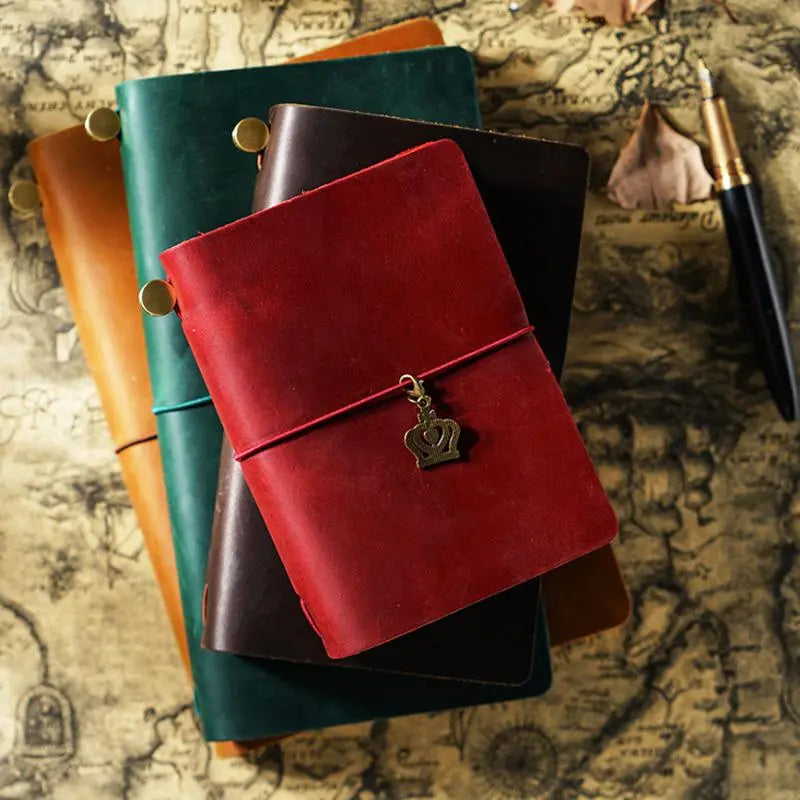 Vintage Refillable Leather Notebook – Classic Traveler's Diary & Journal